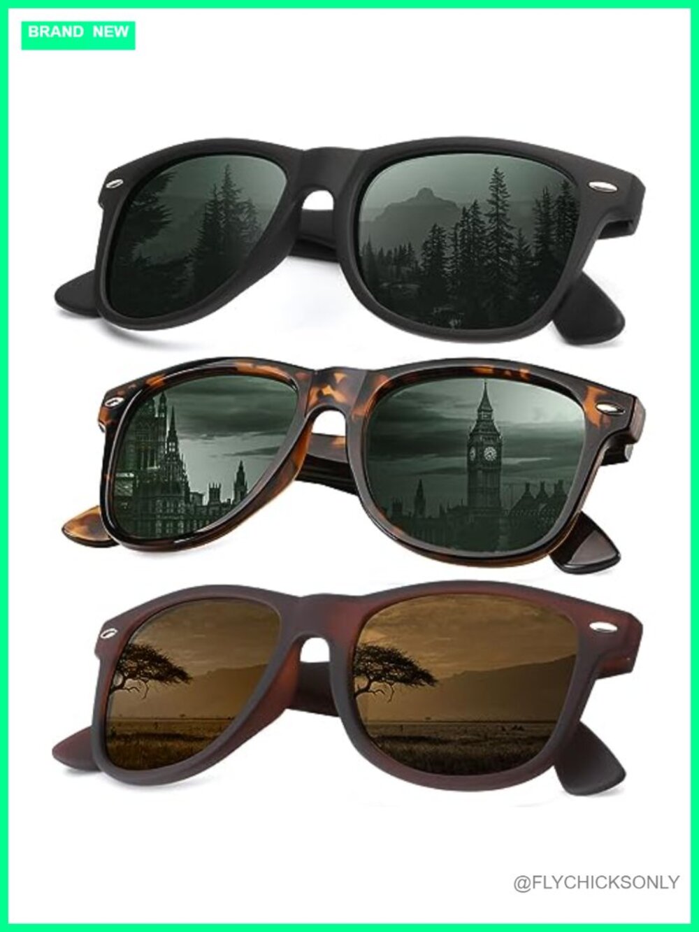 Polarized Sunglasses 3 Pack, UV Protection, Driving Fishing